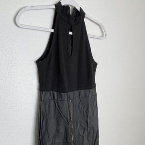 HOT Bodycon Faux Lether Midi Dress - S (NEVER WORN)